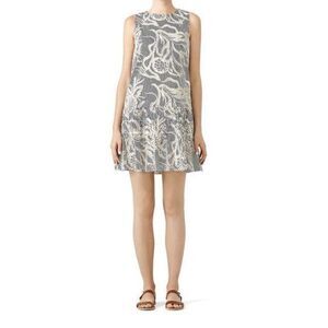 WAVERLY GREY Carolyn Gray Shift Eyelet Dress XSMALL